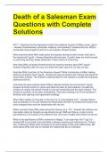 Death of a Salesman Exam Questions with Complete Solutions 