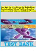 Test Bank For Microbiology for the Healthcare Professional 2nd Edition VanMeter Questions and Answers| All Chapters 1-25 | Latest Version.