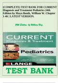 (COMPLETE) TEST BANK FOR CURRENT Diagnosis and Treatment Pediatrics 24th Edition by Maya Bunik, William W. Chapter 1-46 | LATEST VERSION.