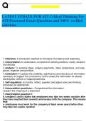 LATEST UPDATE FOR ATI Critical Thinking For ATI Proctored Exam Questions and 100% verified solutions