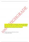 Test Bank Essentials of Pediatric Nursing 4th Edition Kyle Carman 2023 new updated exam 100&percnt; Rated Questions And Verified Correct Answers 
