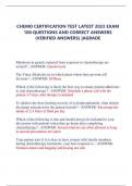 &lpar;100&plus; UPDATED QUESTIONS AND ANSWERS&rpar; 2023-2024 CHEMO CERTIFICATION TEST LATEST 2023 EXAM&rpar; &vert;AGRADE