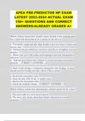 APEA PRE-PREDICTOR NP EXAM LATEST 2023-2024 ACTUAL EXAM 150&plus; QUESTIONS AND CORRECT ANSWERS&sol;ALREADY GRADED A&plus; 