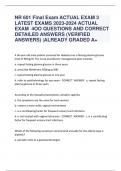 NR 601 Final Exam ACTUAL EXAM 3 LATEST EXAMS 2023-2024 ACTUAL  EXAM 4OO QUESTIONS AND CORRECT  DETAILED ANSWERS (VERIFIED  ANSWERS) |ALREADY GRADED A+