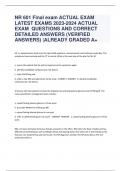 NR 601 Final exam ACTUAL EXAM  LATEST EXAMS 2023-2024 ACTUAL  EXAM QUESTIONS AND CORRECT  DETAILED ANSWERS (VERIFIED  ANSWERS) |ALREADY GRADED A+
