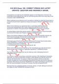 UPDATED CLG 0010 Exam 100- CORRECT SPRING 2023 LATEST UPDATES QUESTION AND ANSWERS A&plus; GUARANTEE