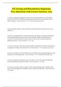 ATI Testing and Remediation Beginning Test&lowbar;Questions with Correct Answers&lowbar;2023