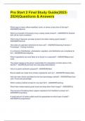 Pro Start 2 Final Study Guide&lpar;2023-2024&rpar;Questions & Answers 