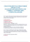(250+ QUESTIONS AND ANSWERS) CMS FUNDAMENTALS PROCTORED (100% COMPLETE)A+ GUARANTEE