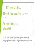 RTI and Multi  Tiered  Intervention Course: SPD-200 Presentation/2023 LATEST UPDATE