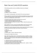 Basic Care and Comfort NCLEX questions