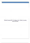 Medical-Surgical RN A Prophecy Test / Relias Learning Answered 2023.