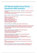 ATI Mental Health Actual Exam  Questions With Answers