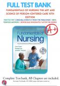 Test Bank for Fundamentals of Nursing 10th Edition by Taylor| 9781975168155 | 2023/2024 |Chapter 1-47 | Complete Questions and Answers A+
