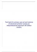 Test bank for primary care art and science of advanced practice nursing an interprofessional approach 5th edition dunphy