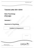 PYC 1501 Basic Psychology Latest Verified Review 2023 Practice Questions and Answers for Exam Preparation, 100% Correct with Explanations, Highly Recommended, Download to Score A+