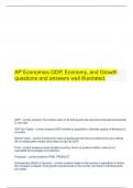 AP Economics GDP, Economy, and Growth questions with complete solutions 100% verified.