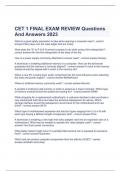 CET 1 FINAL EXAM REVIEW Questions And Answers 2023