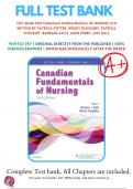 Test Bank for Canadian Fundamentals of Nursing, 6th Edition| Test Bank for Canadian Fundamentals of Nursing 6th Edition by Potter | 9781771721134 | 2019 - 2020 |Chapter 1-48 | Complete Questions and Answers A+
