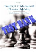 Judgement In Manegerial Decision Makin 8th Edition Test Bank