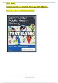 Test Bank - Community/Public Health Nursing, 7th edition (Nies, 2019), Chapter 1-34 | All Chapters
