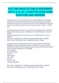 ACCT 206 VIDEO LECTURE & ASSESSMENT LO 8-5, 6, 8, 10, 11 WRITTEN EXAM GUIDE QUESTIONS AND ANSWERS