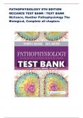 PATHOPHYSIOLOGY 8TH EDITION MCCANCE TEST BANK / TEXT BANK McCance, Huether Pathophysiology The Biological, Complete all chapters