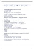 business and management concepts Questions and Answers&comma; Fully solved 2023