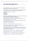 Adv Marketing Mgt Test 2 Questions and Answers&comma; Scored A&plus;