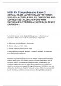 HESI PN Comprehensive Exam 2 ACTUAL EXAM LATEST EXAMS TEST BANK  2023-2024 ACTUAL EXAM 200 QUESTIONS AND  CORRECT DETAILED ANSWERS WITH  RATIONALES (VERIFIED ANSWERS) |ALREADY  GRADED A+