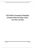 TEST BANK for Essentials Of Negotiation (Canadian Edition) 4th Edition Lewicki, Tasa, Barry, Saunders. ISBN 9781260332902. (All 13 Chapters) A+