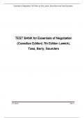 TEST BANK for Essentials of Negotiation, 4th,6th & 7th Edition by Roy Lewicki, Bruce Barry and David Saunders 