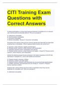 CITI Training Exam Questions with Correct Answers 
