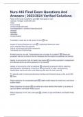 Nurs 445 Final Exam Questions And Answers &vert; 2023&sol;2024 Verified Solutions