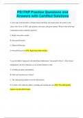 PSI FNP Practice Questions and  Answers with Certified Solutions