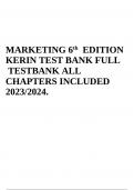 MARKETING 6th EDITION KERIN TEST BANK FULL TESTBANK ALL CHAPTERS INCLUDED 2023/2024.