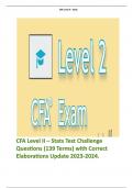 CFA Level II – Stats Test Challenge Questions (139 Terms) with Correct Elaborations Update 2023-2024. 