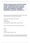 NR 661-Cardiovascular ACTUAL EXAM  LATEST EXAMS 2023-2024 ACTUAL  EXAM QUESTIONS AND CORRECT  DETAILED ANSWERS (VERIFIED  ANSWERS) |ALREADY GRADED A+