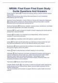 NR599: Final Exam Final Exam Study Guide Questions And Answers
