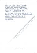 TEST BANK FOR INTRODUCTORY MENTAL HEALTH NURSING 4TH EDITION WOMBLE KINCHELOE-ANSWERS AFTER EACH CHAPTER&period;&period;pdf