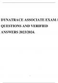 DYNATRACE ASSOCIATE EXAM / QUESTIONS AND VERIFIED ANSWERS 2023/2024.