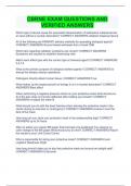 CBRNE EXAM QUESTIONS AND VERIFIED ANSWERS