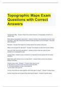 Topographic Maps Exam Questions with Correct Answers 