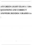 ATI GREEN LIGHT EXAM 1 / 110+ QUESTIONS AND CORRECT ANSWERS 2023/2024 / GRADED A+ 
