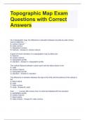 Topographic Map Exam Questions with Correct Answers 