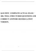 Q-01 FDNY COMPLETE ACTUAL EXAM / 200+ WELL STRUCTURED QUESTIONS AND CORRECT ANSWERS 2023/2024 LATEST VERSION.