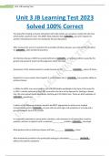Unit 3 JB Learning Test 2023 Solved 100% Correct