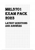 MRL3701 EXAM PACK 2023 LATEST QUESTIONS AND ANSWERS