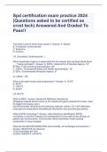 Spd certification exam practice 2024 (Questions asked to be certified as crcst tech) Answered And Graded To Pass!!