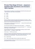 Private Pilot Stage III Exam - Jeppeson Updated 2023 Questions and Answers 100&percnt; Verified
